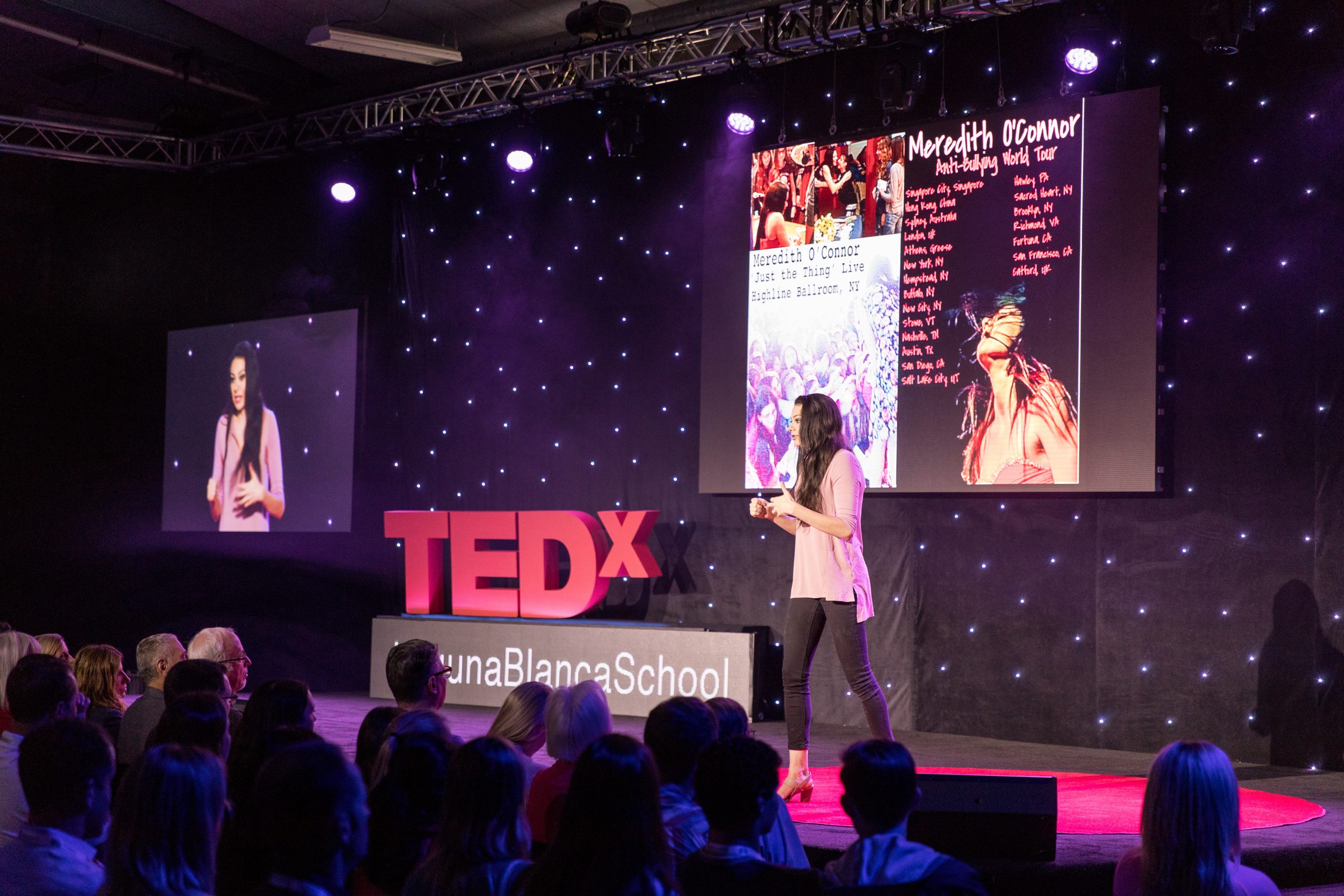 Meredith O'Connor giving a TedTalk