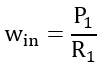 w in equals P one over R one