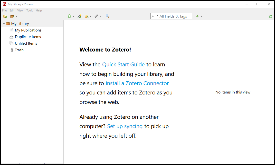 The image depicts the Zotero window.