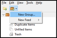 This image shows where the "New Group" button is located