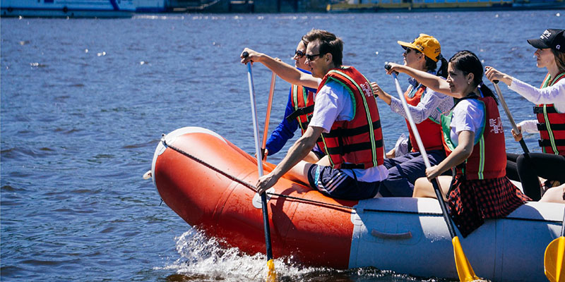 people rafting