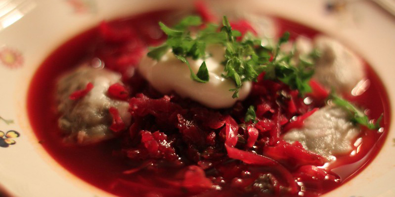 Obligatory borscht with uszka