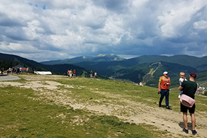 mountain top with people