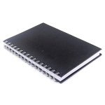 black spiral notebook