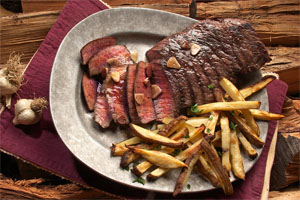 steak with fries