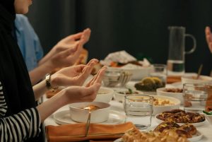 Family having dinner for Ramadan