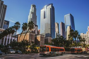 A sunny street in Los Angeles