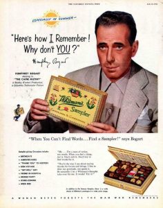 Humphrey Bogart Whitman's Sampler ad.